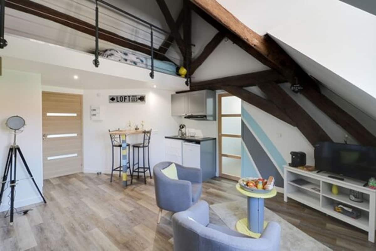 Estudio Premium, 1 cama matrimonial, cocina, en el área del jardín | 1 habitación, ropa de cama de alta calidad y camas con efecto memoria