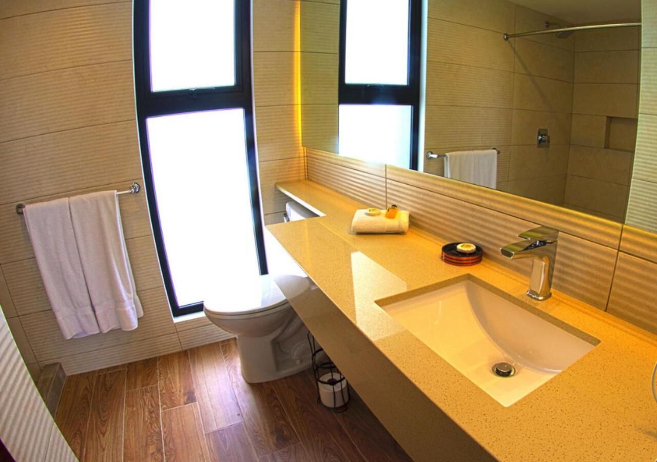 shower, rainfall showerhead, free toiletries, hair dryer