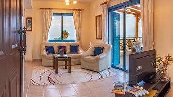 Smart TV, DVD player, books, music library