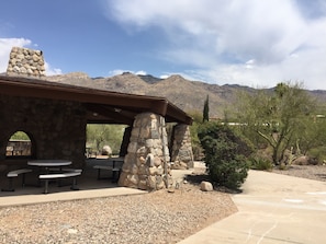 Outdoor dining - Foothills Home on 1 Acre with Pool, Mountain and City Views 5 min from La Paloma (Tucson)