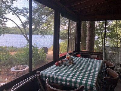 Charming Waterfront Cabin with Mountain View and Private Beach Access!