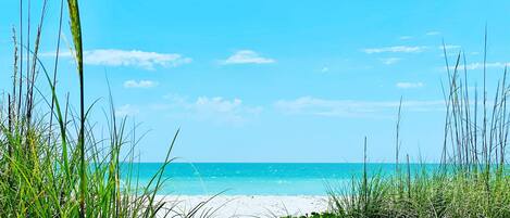 Beach nearby, sun-loungers, beach towels