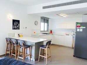 Luxury Apartment, 4 Bedrooms, Balcony, Garden Area | Private kitchen | Full-size fridge, microwave, oven, stovetop