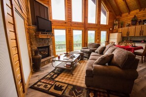 TV connectée, cheminée, jeux vidéo, livres