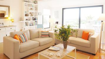 Televisie, boeken, een filmbibliotheek en een stereo