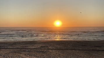 Chaises longues, serviettes de plage