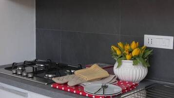 Frigorifero, forno, piano cottura, lavastoviglie