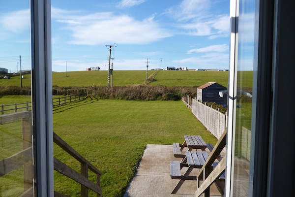 View from french windows in bedroom 2