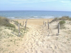 Beach nearby, sun-loungers