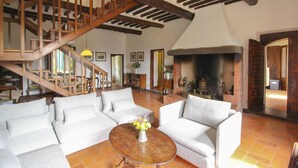 Televisión y chimenea 