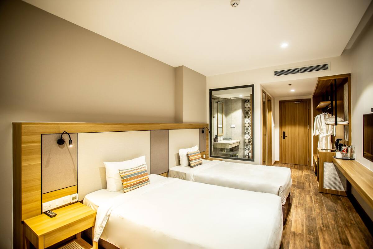 panoramic double or twin room | 1 bedroom, premium bedding, pillow-top beds, minibar