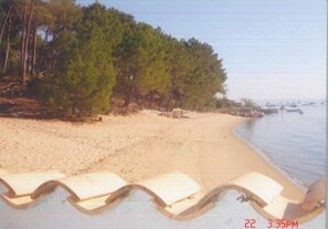 Plage, chaises longues