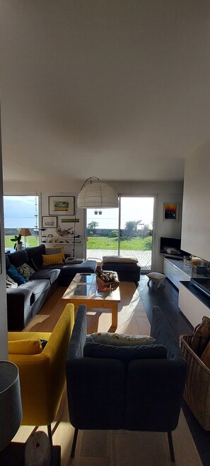 TV, fireplace, DVD player, books