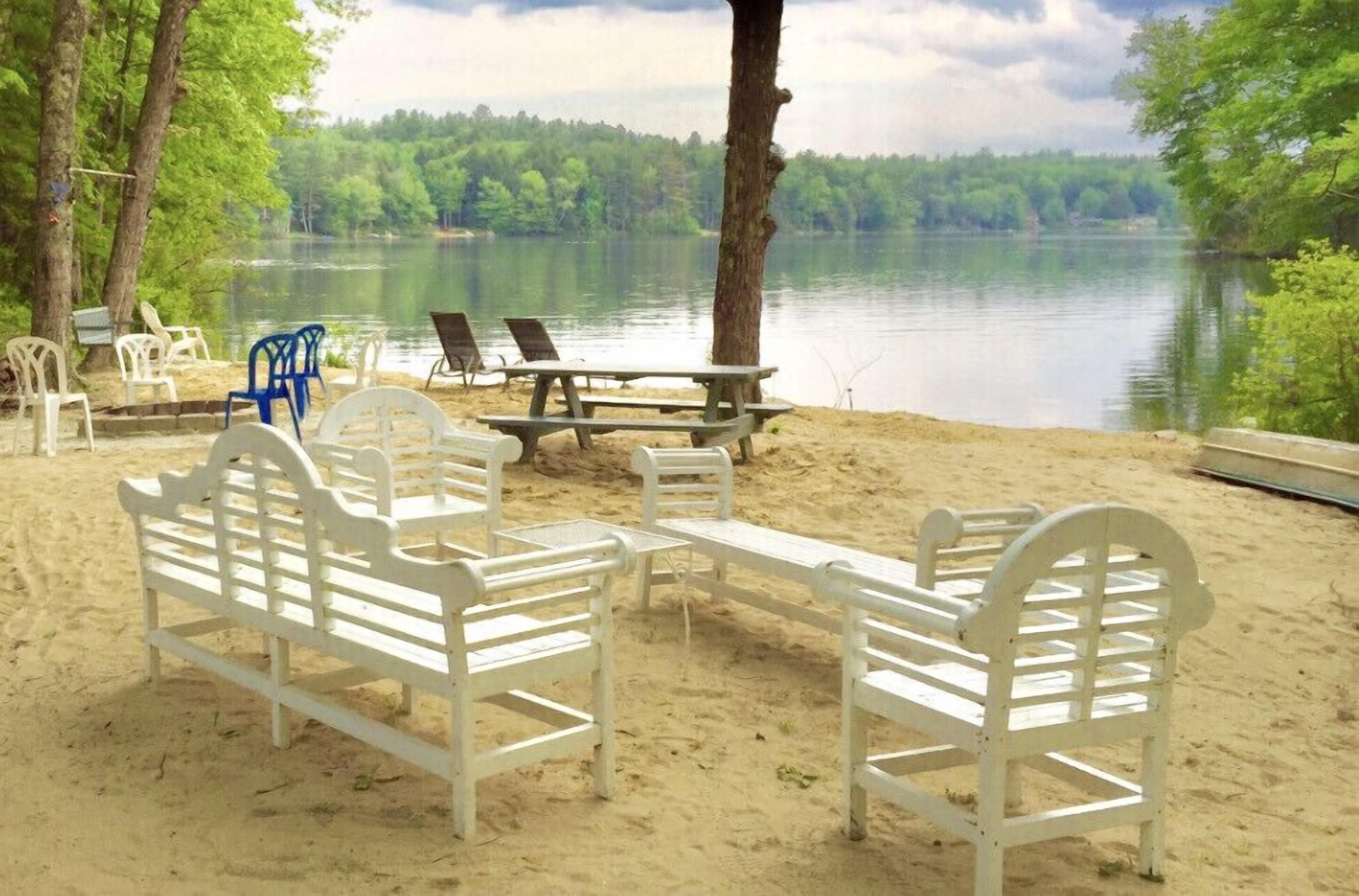 Large beach area. 
