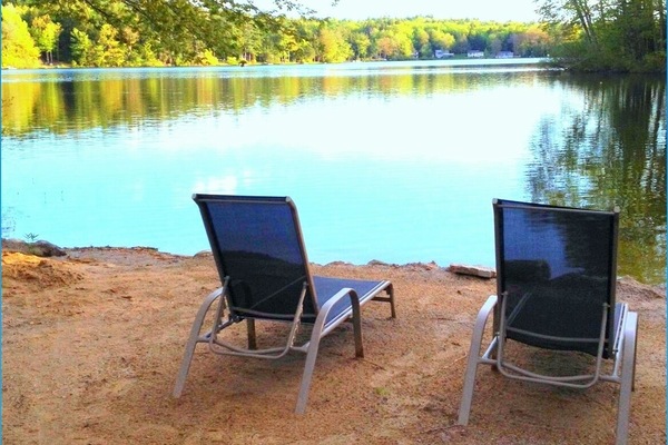 Large sandy beach. Very Private and peaceful.
Great fishing right from beach!