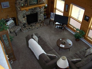 TV, DVD player, ping pong, books