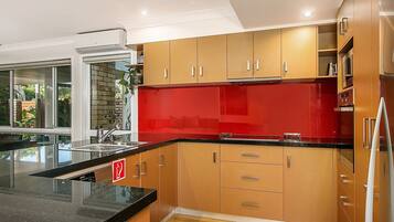 Fridge, microwave, dishwasher, toaster