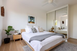 2 bedrooms, desk, iron/ironing board, travel cot