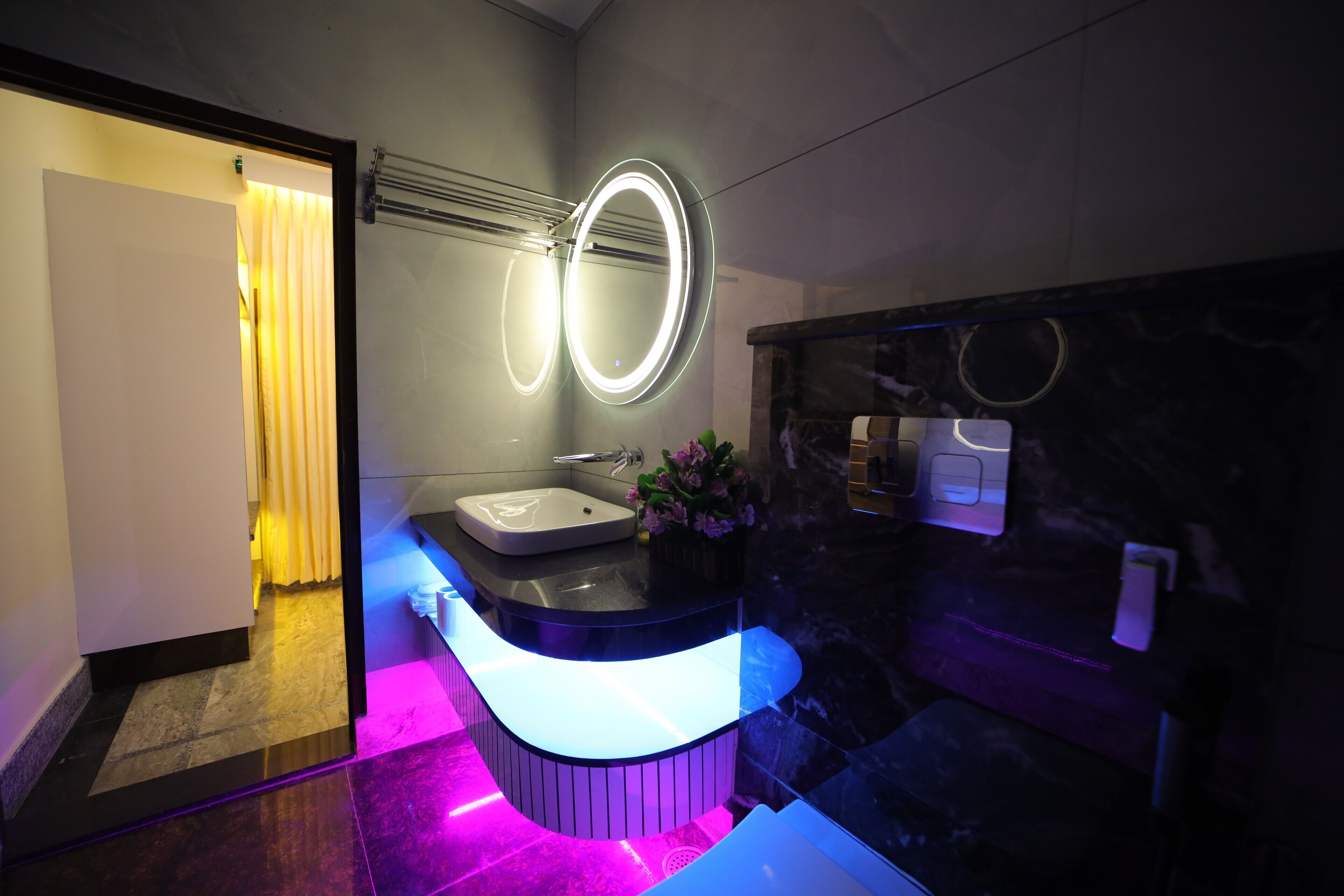 luxury quadruple room | bathroom | shower, free toiletries, hair dryer, slippers