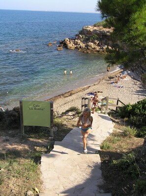 Playa en los alrededores y camastros 