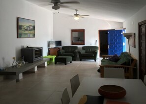 Tv, pejs, dvd-afspiller, bordtennisbord