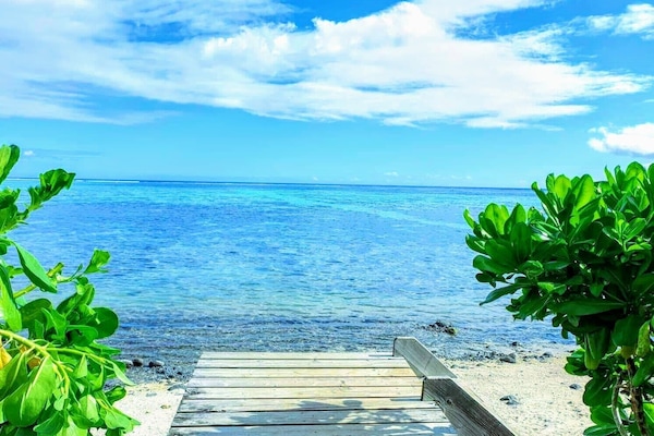 The view from a pontoon to the beach