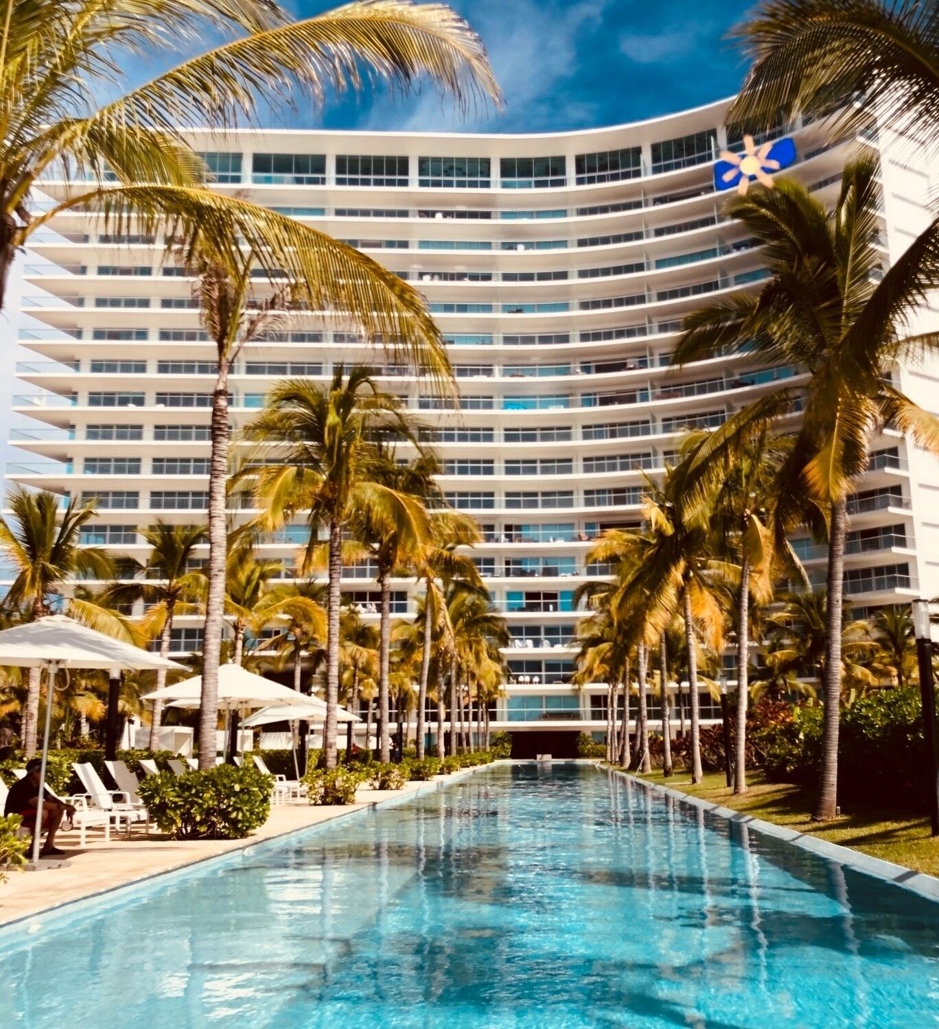Two beautiful pools for laps & leisure are open. The 17th fl. has amazing views