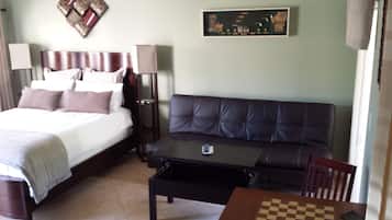 1 habitación, tabla de planchar con plancha, wifi y ropa de cama