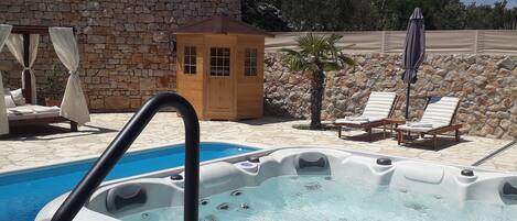 Outdoor pool, a heated pool