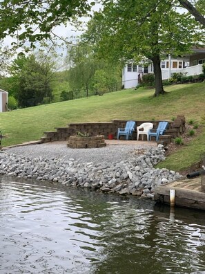 Fire pit overlooking the lake (wood not provided)