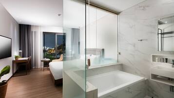 Deluxe Double Room, Terrace | Deep-soaking bathtub