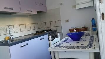 Fridge, oven, stovetop, coffee/tea maker