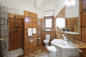 Dusche, Haartrockner, Bidet, Handtücher
