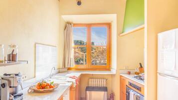 Frigorífico, microondas, horno y lavavajillas