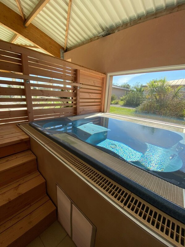 Indoor pool, a heated pool