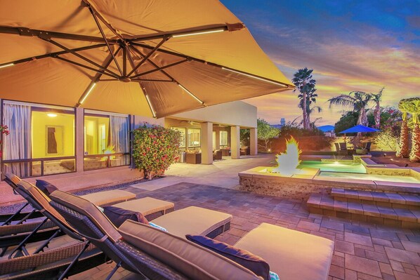 Outdoor pool, a heated pool