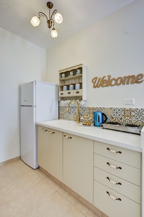 Fridge, microwave, toaster