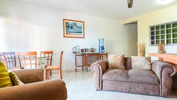 Smart TV, DVD player, books, video library