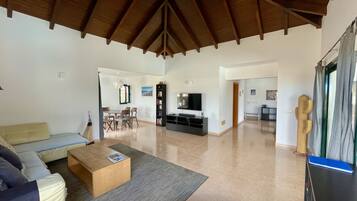 Smart TV, DVD player, books, stereo