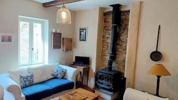 Televisión, reproductor de DVD, libros y videoteca