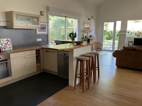 House feet in the sand, nature forest and beach on foot, Saint Palais/mer