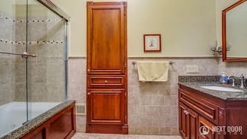 Hair dryer, towels, toilet paper