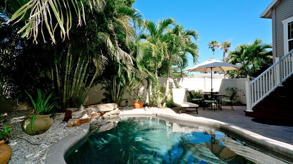Outdoor pool, a heated pool - Your Own Oasis: A Tropical Retreat with Lagoon Style Pool (Holmes Beach)