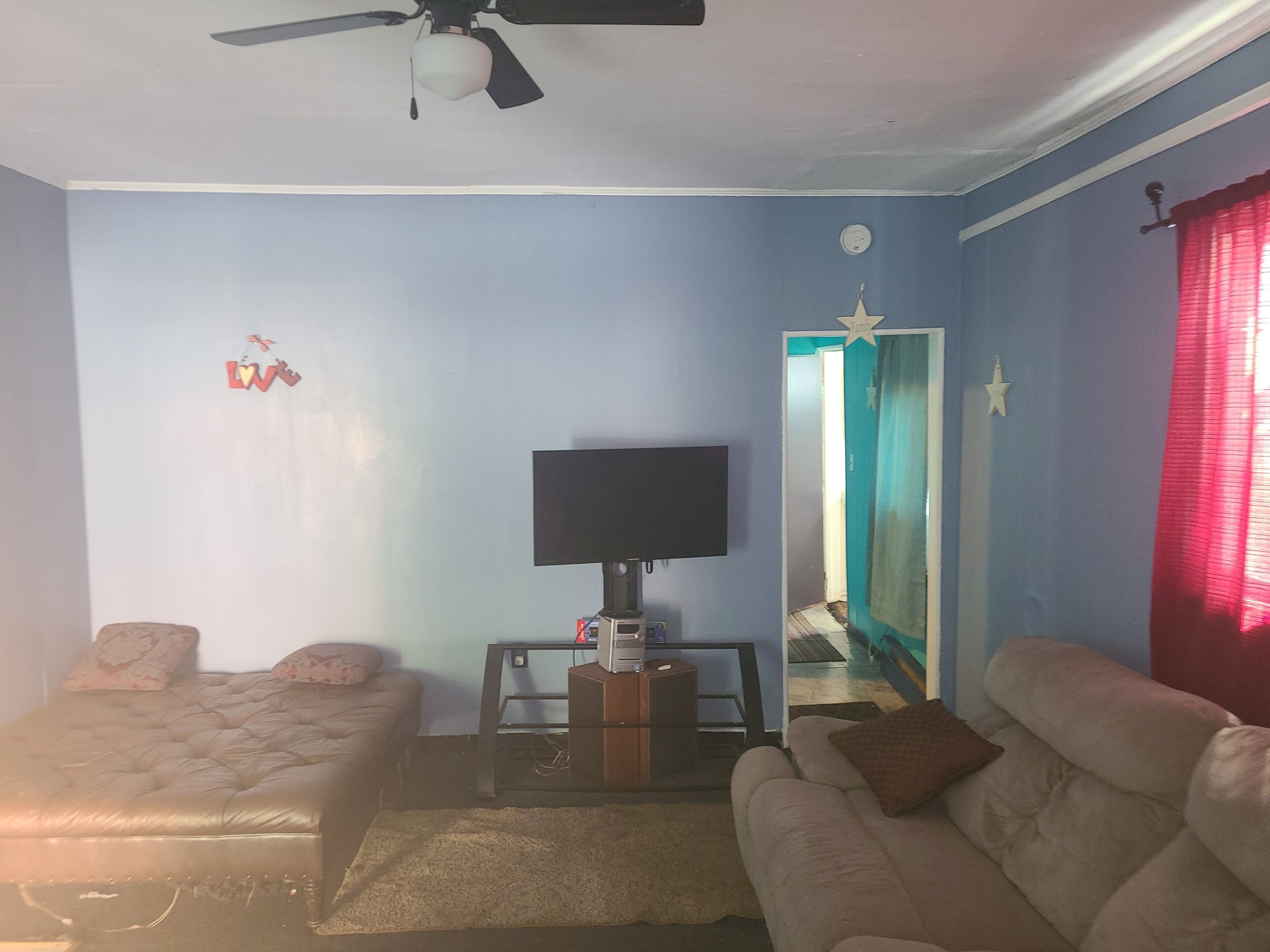 TV, DVD player, stereo