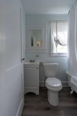 Secador de cabelo, toalhas de banho, shampoo, papel higiênico