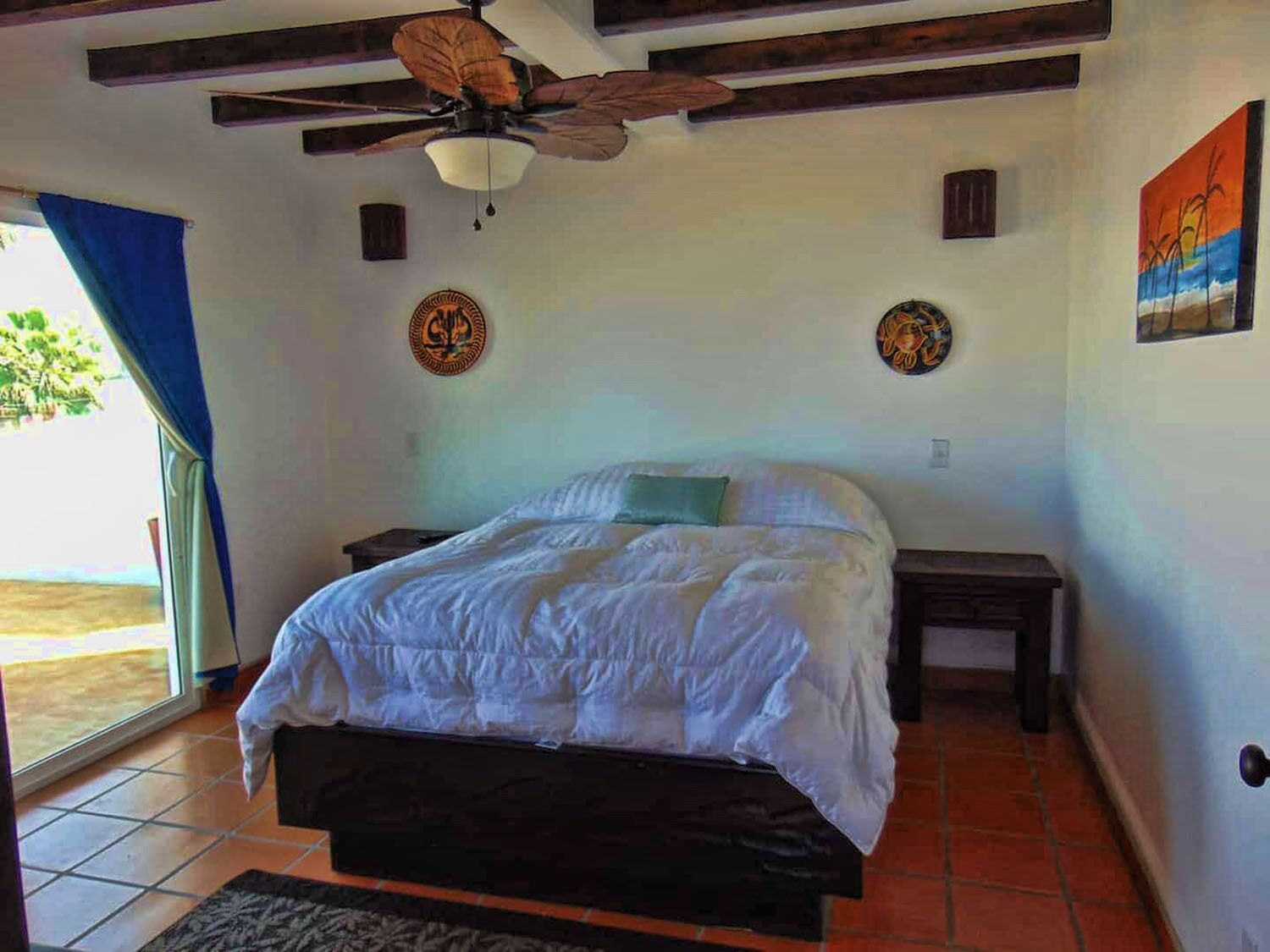 Bedroom with king bed & terrace views