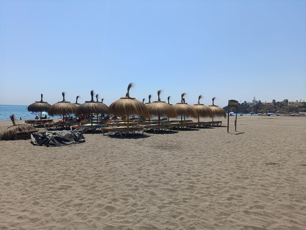 Beach nearby, sun-loungers