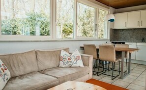 Télévision, cheminée, chaîne hi-fi