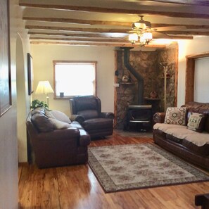 TV, fireplace, DVD player, books - Mountain Cabin Retreat FAST WiFi, Ski Sipapu,Hike, Hunt,Fish,Art, Taos, Santa Fe (Chamisal)