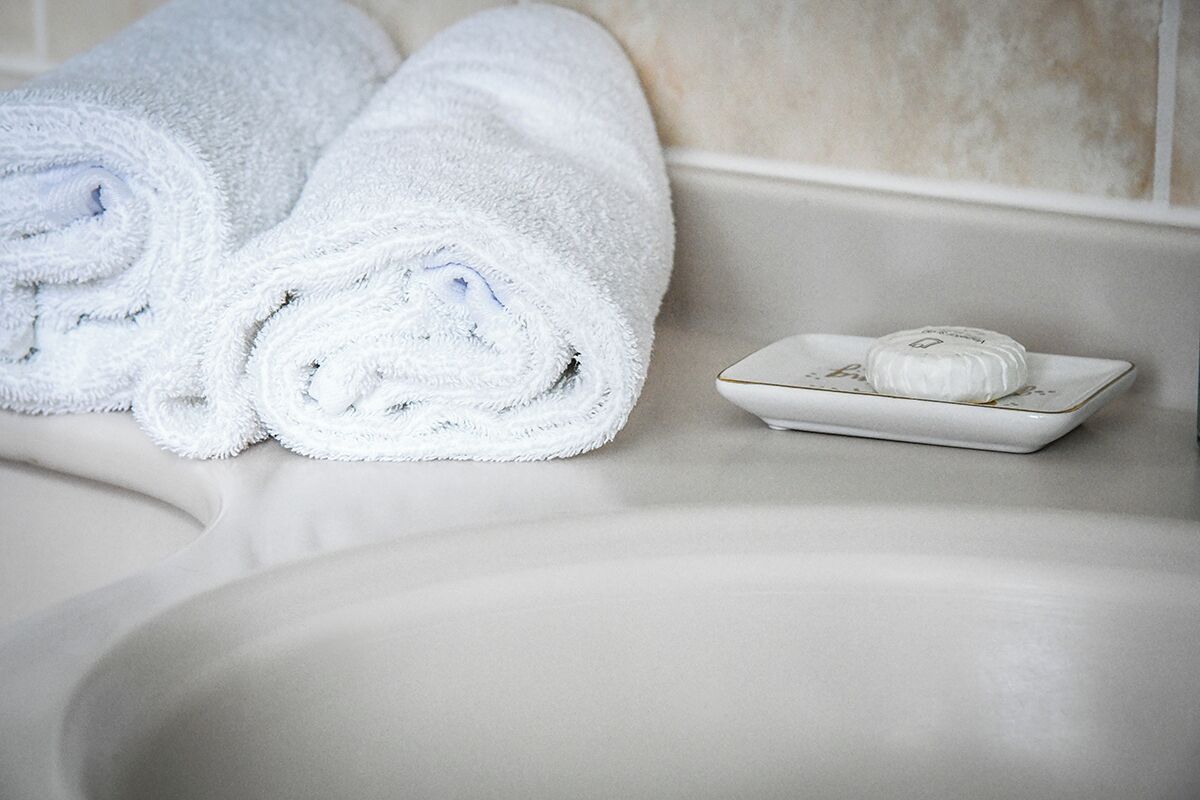 double room single use | bathroom | free toiletries, hair dryer, towels